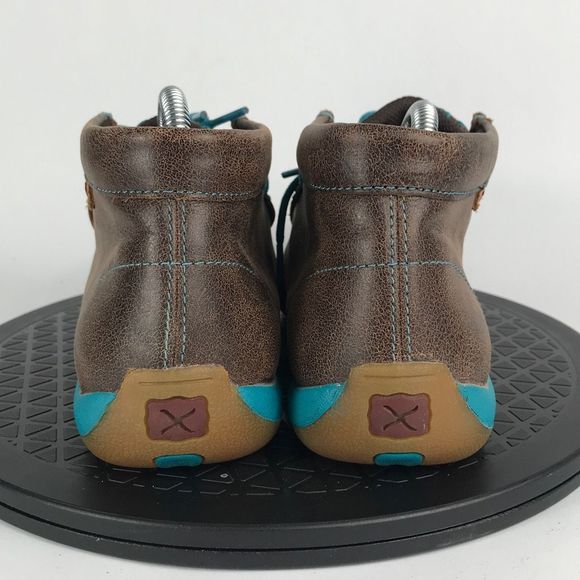 Twisted X Chukka Driving Geometric Moccasins Brown Leather Women’s Size 8 - Picture 6 of 12
